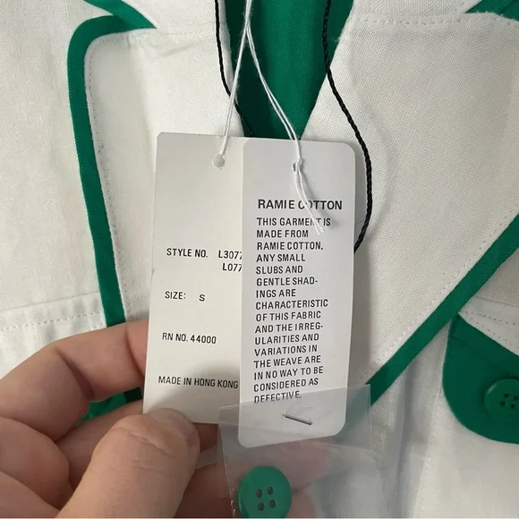 3 for $25! NWT vintage 90s White and‎ Green Women's Jacket, size s - Picture 3 of 7